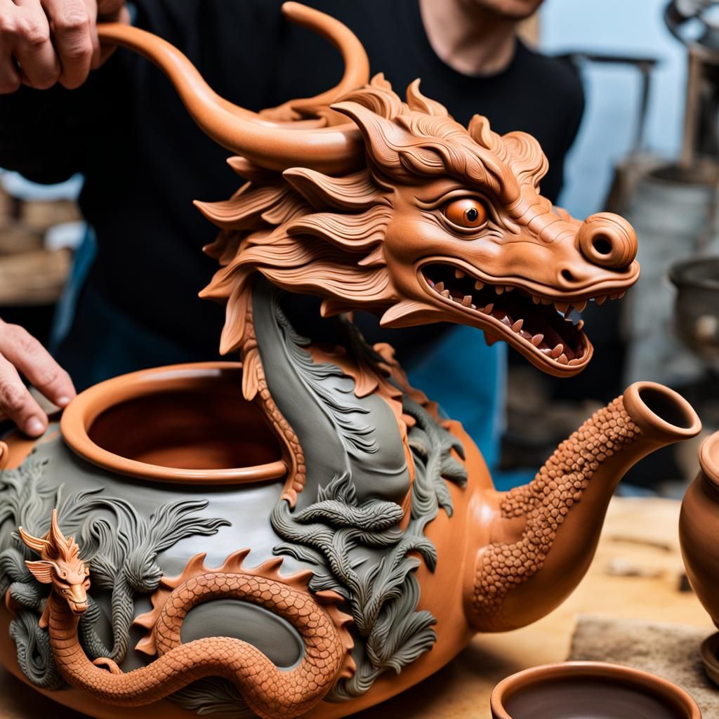 Dragon Teapot Transforms from Clay