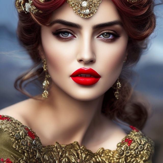 Elegant Princess Portrait in Detailed Fantasy Style