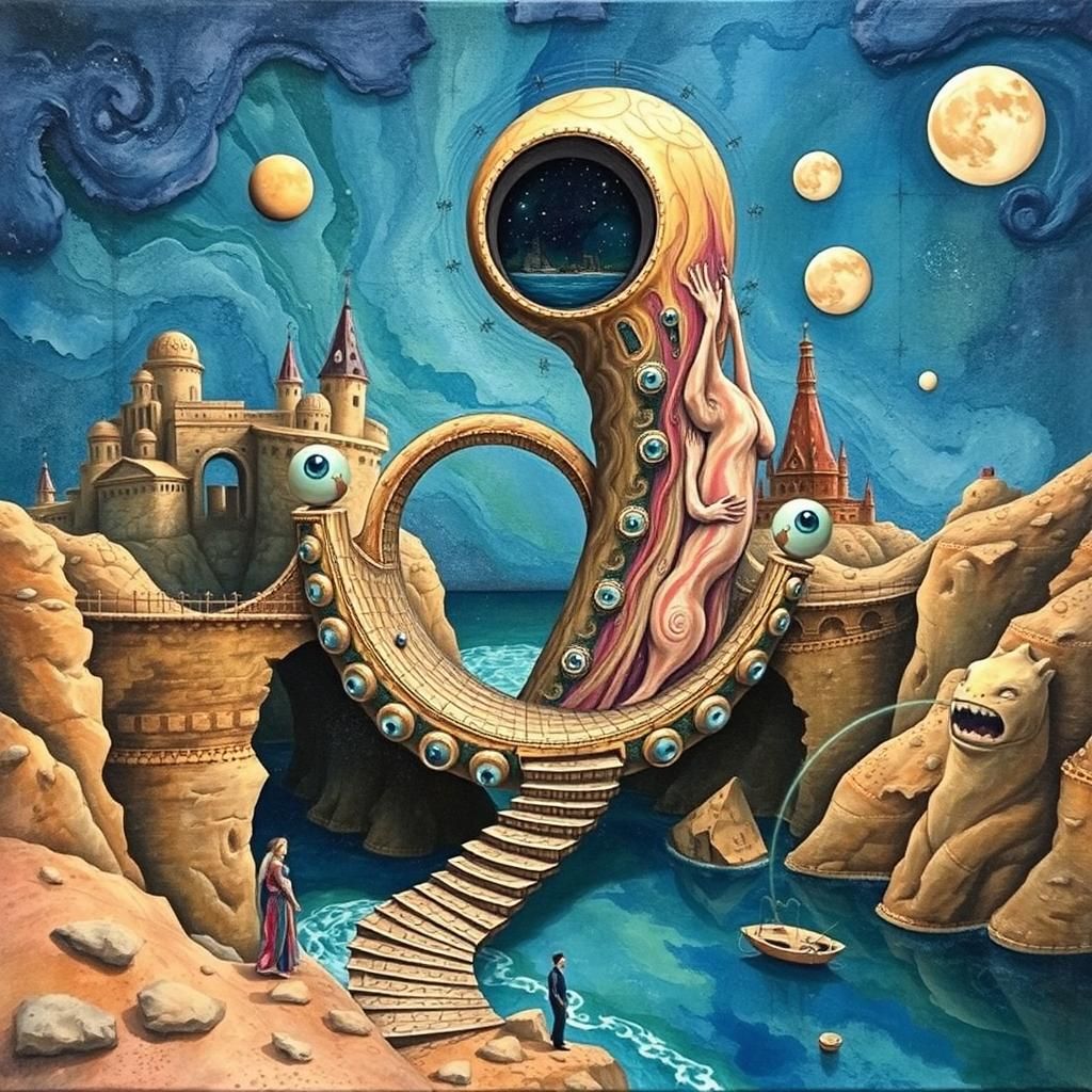 Surreal Spiral Bridge Connecting Existence and Nonexistence....