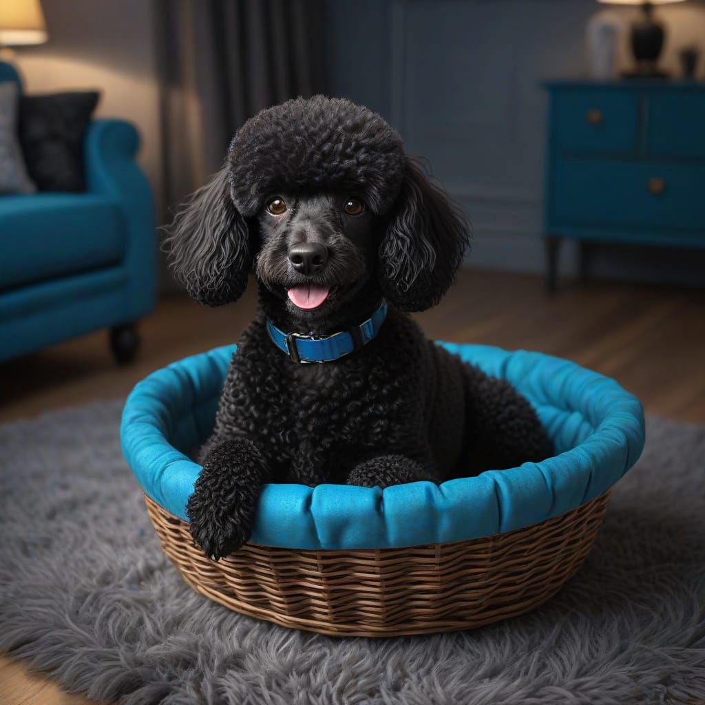 Dark Fantasy Poodle in Hyperrealistic Style