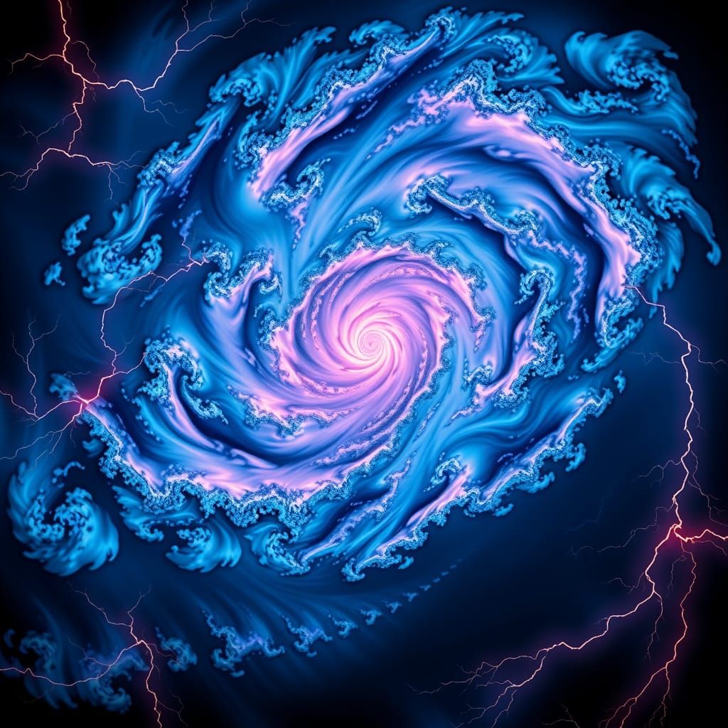 Cosmic Hurricane Swirls in Fibonacci Patterns, Fractal Cloud...