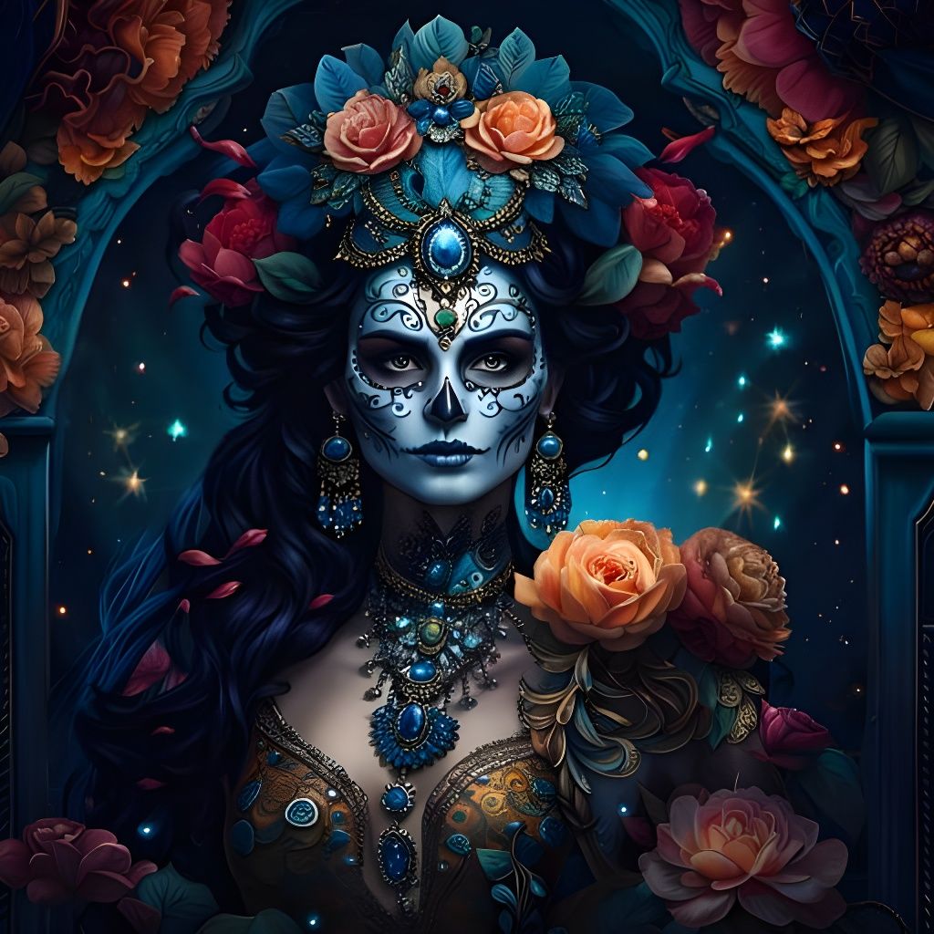 Luna La Calavera Catrina Día de los Muertos Fal Aster
