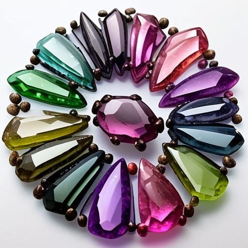 Vibrant Mermaid-Color Tourmaline Gemstones Displayed