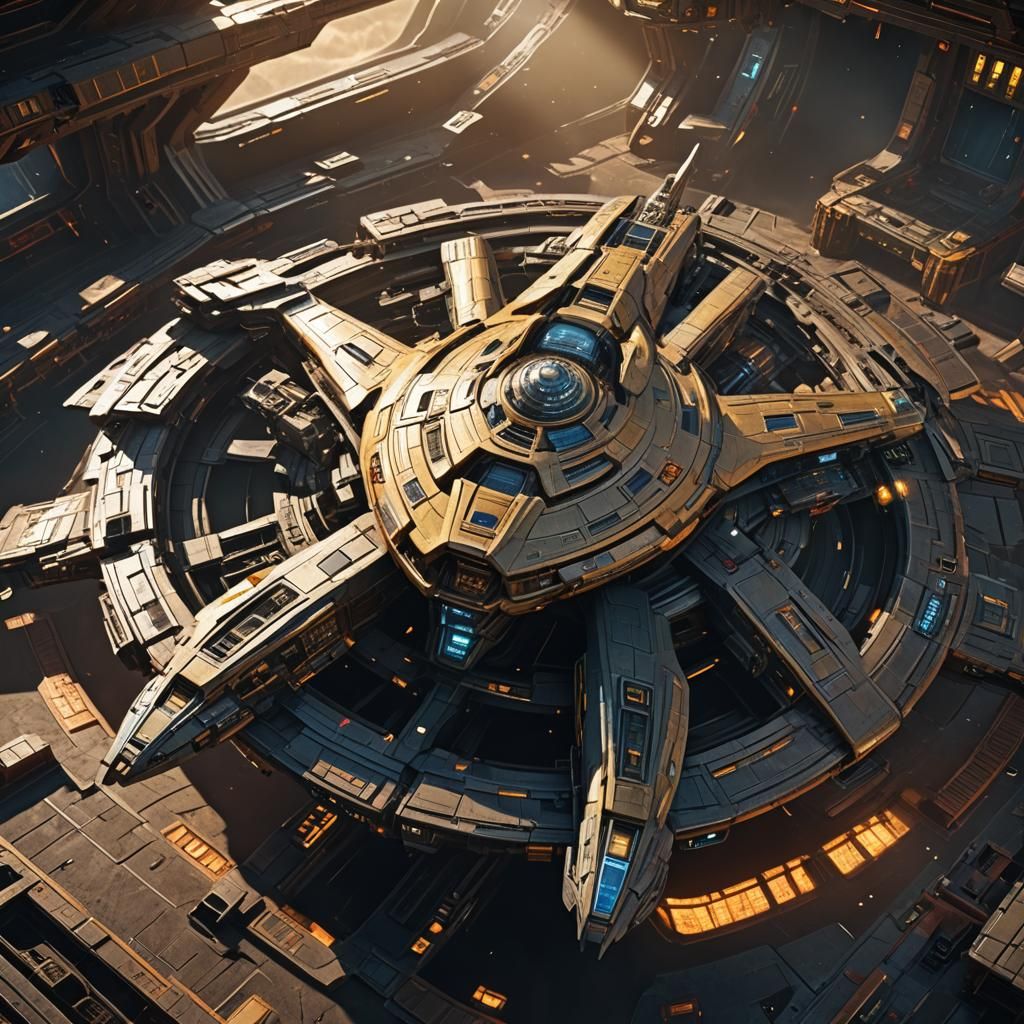 A Futuristic Starship in a Dramatic, Atmospheric Background