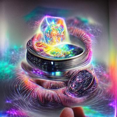 Ring of Cosmic Power in Vibrant Holographic Style