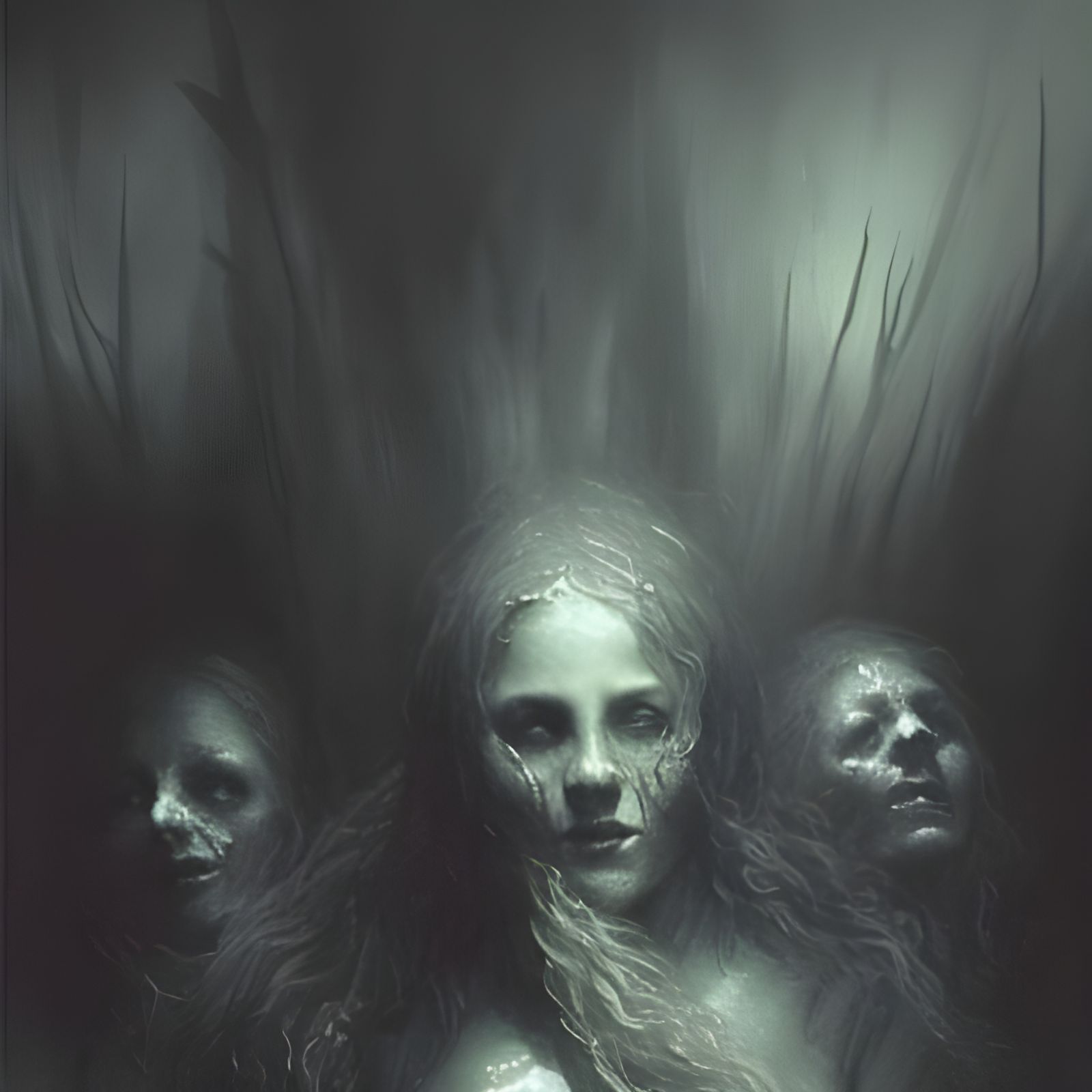 Ultra Realistic Witches Close-Up: Horror Aesthetic