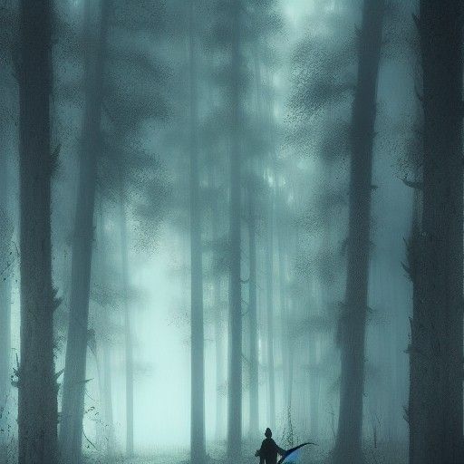 Ethereal Forest Scene Painted in Dark Fantasy Style