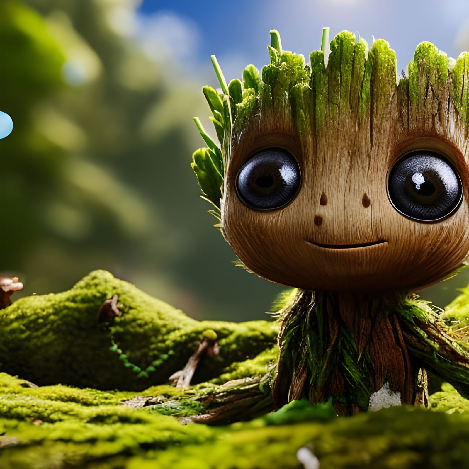 Whimsical Moss Burger Happy Meal in a Magical Setting