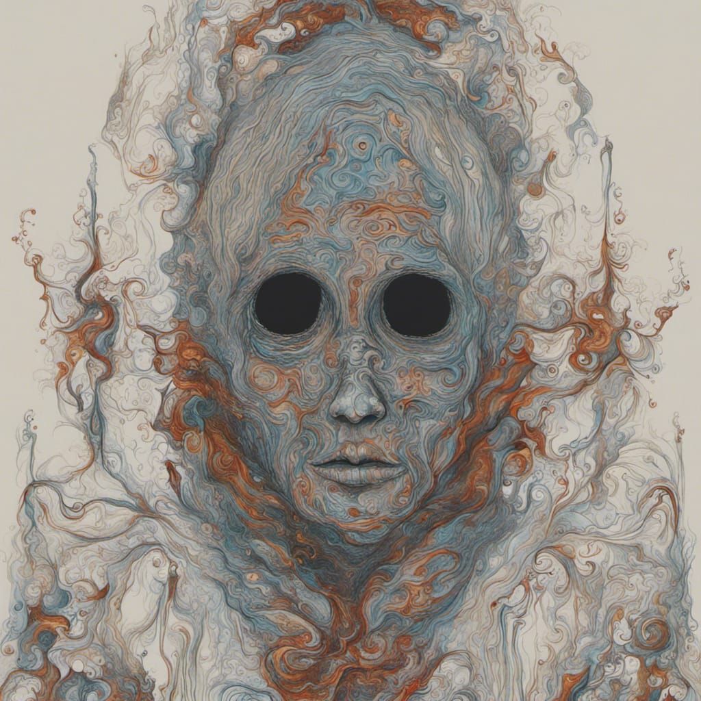 Abstract Pocong Spirit in Vibrant Color Harmony