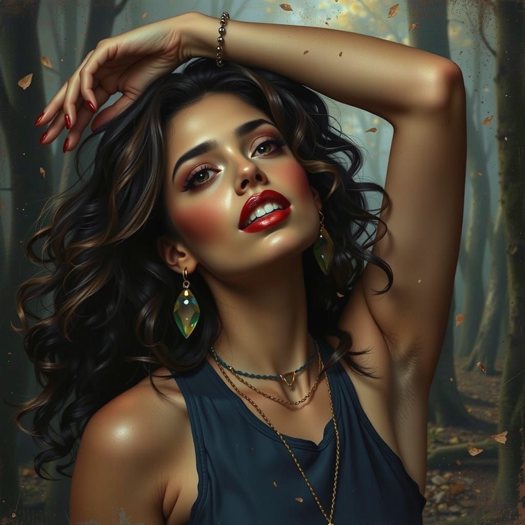 Abstract Swirling Scarlet Forms