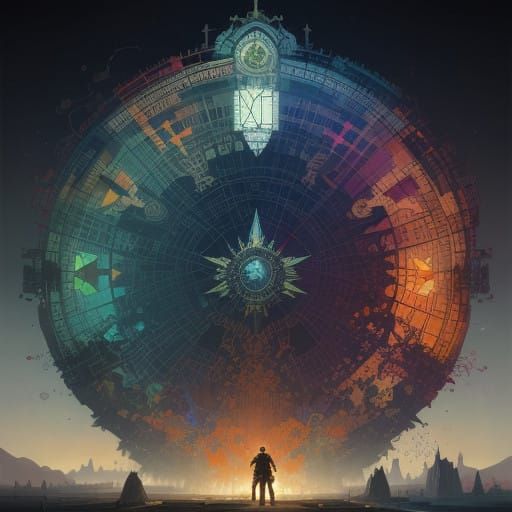 Surreal, Hyperdetailed Concept Art with Vibrant Triadic Colo...