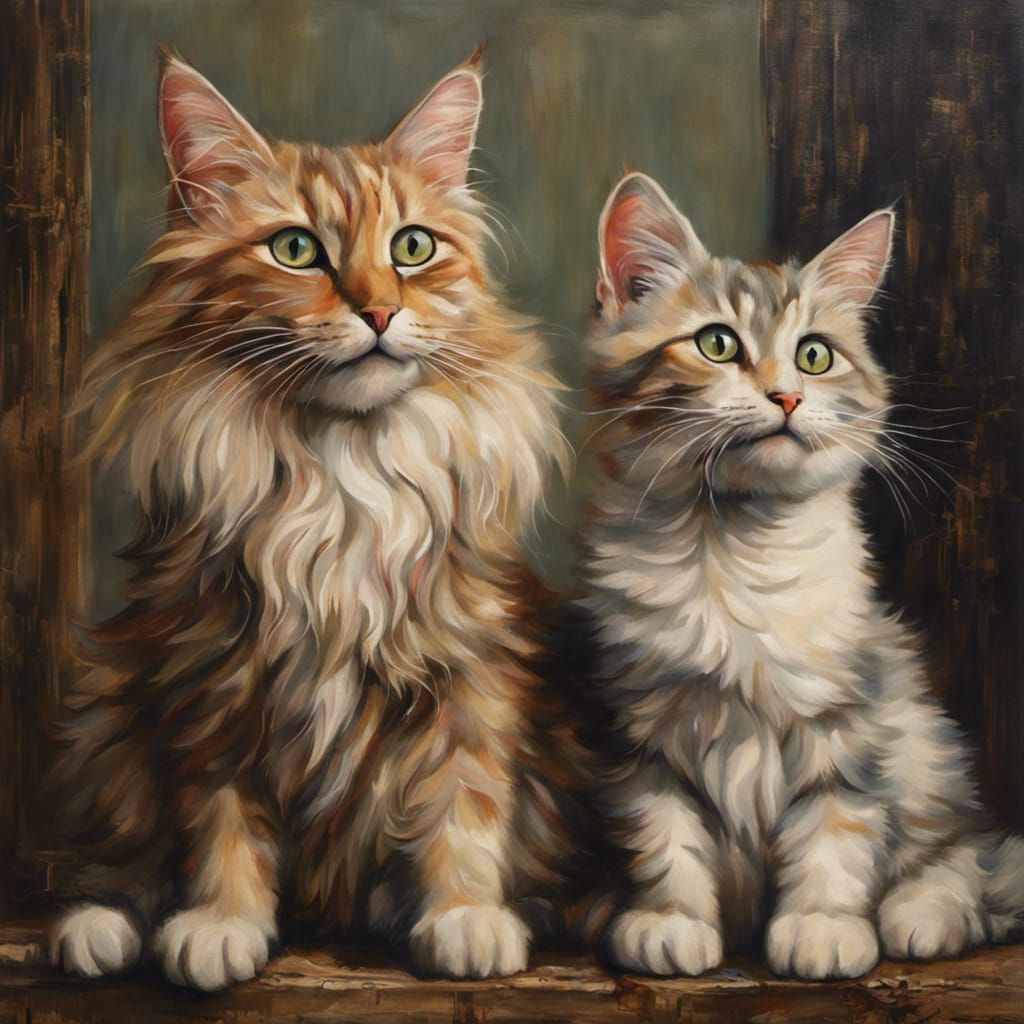 Happy Friendly Cats with Rustic Modern Style