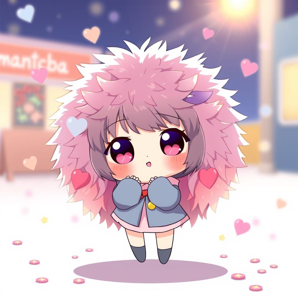 Adorable Anime Pom Pom Character