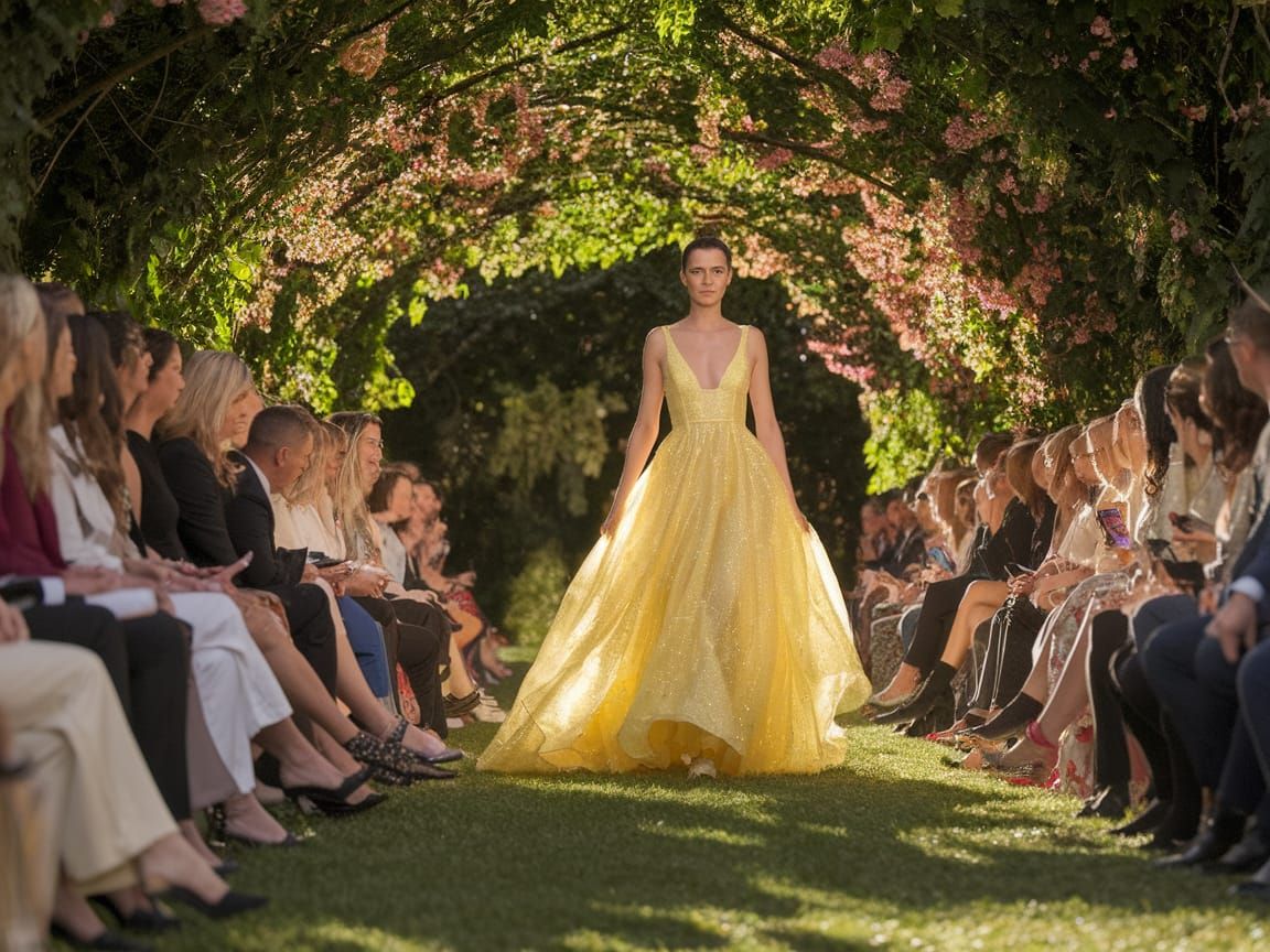 Fashion Show in a Lush Garden Setting