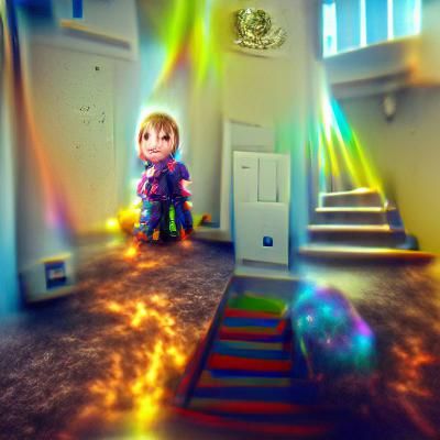 Ethereal Child in a Haunting, Hyperrealistic Setting
