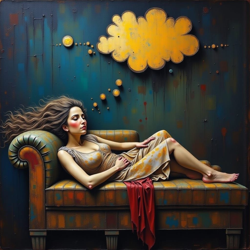 Dreaming Woman with Thought Bubble