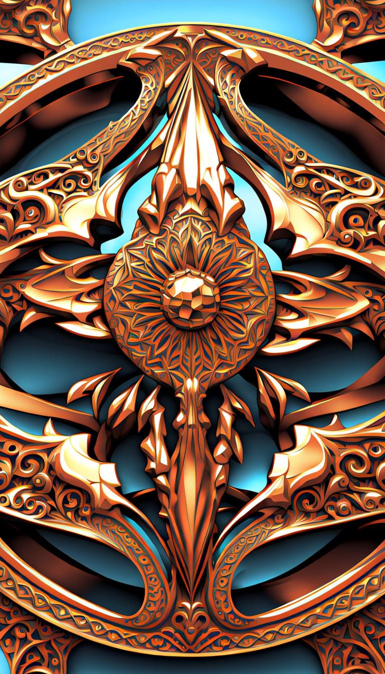 Vorticism Masterpiece in Chrome Copper and Brass