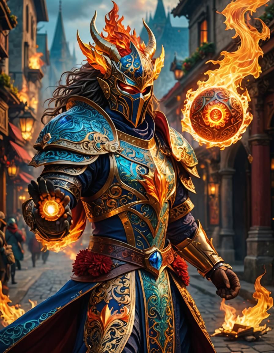 Epic Battle Mage in Shimmering Mask