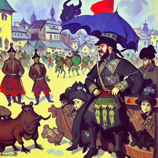 Frog Observes a Bloody Medieval and Modern Conflict Scene