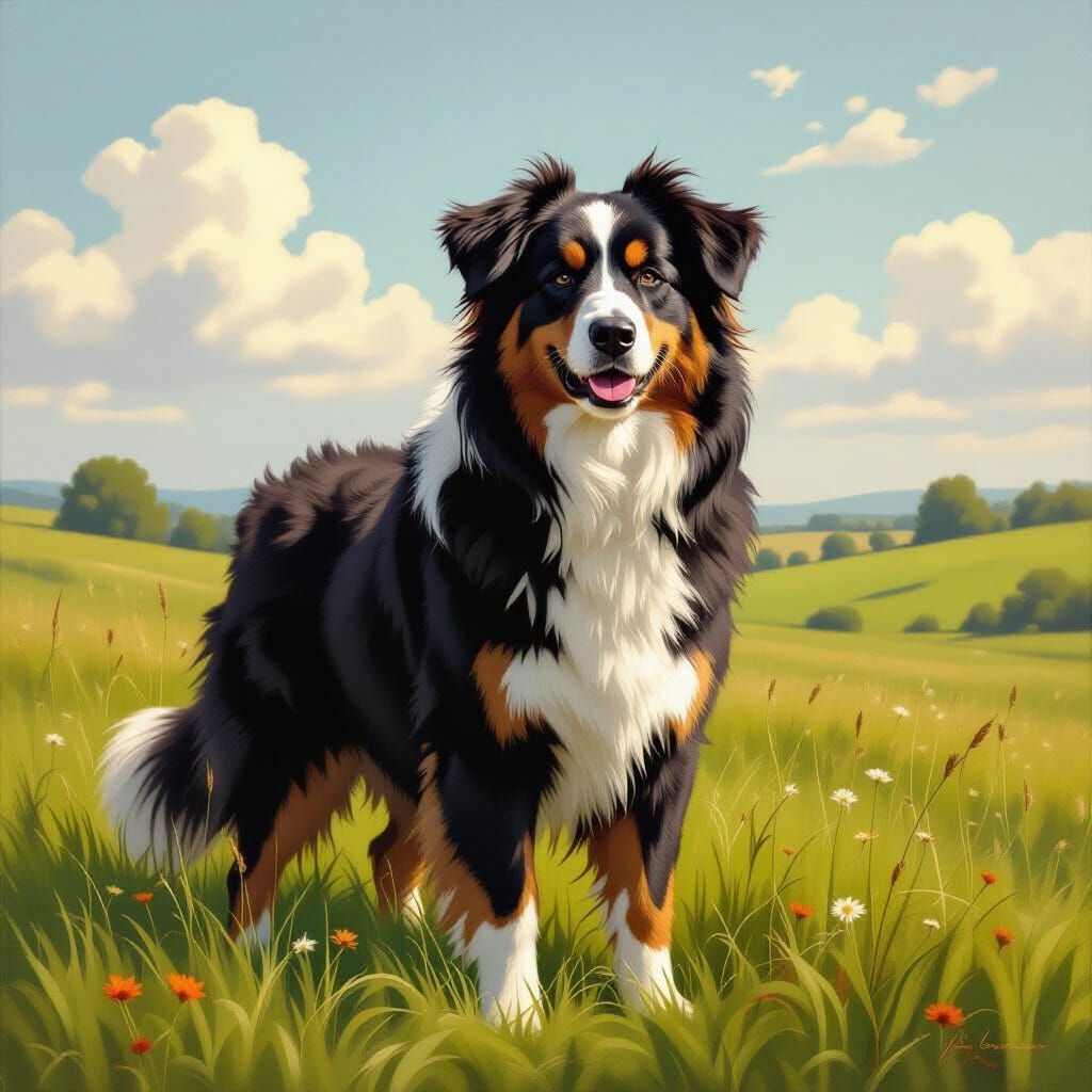 Maremmano-Abruzzese Sheepdog in Rustic Realism Style