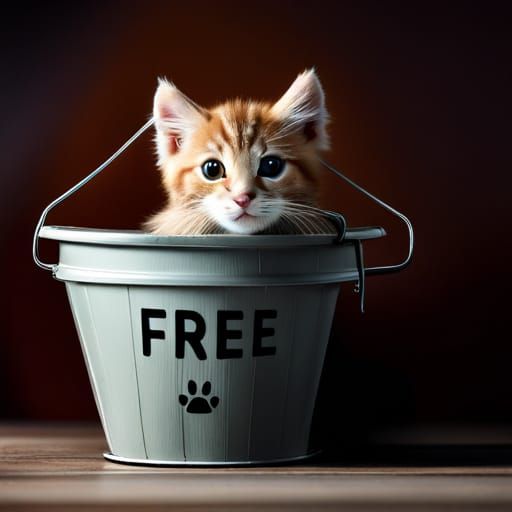 Abandoned Kitten in a Bucket