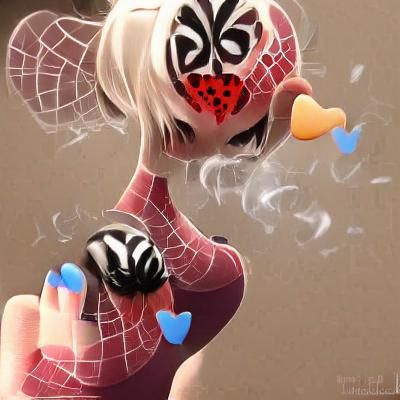 Whimsical Spider Girl in a Kiss
