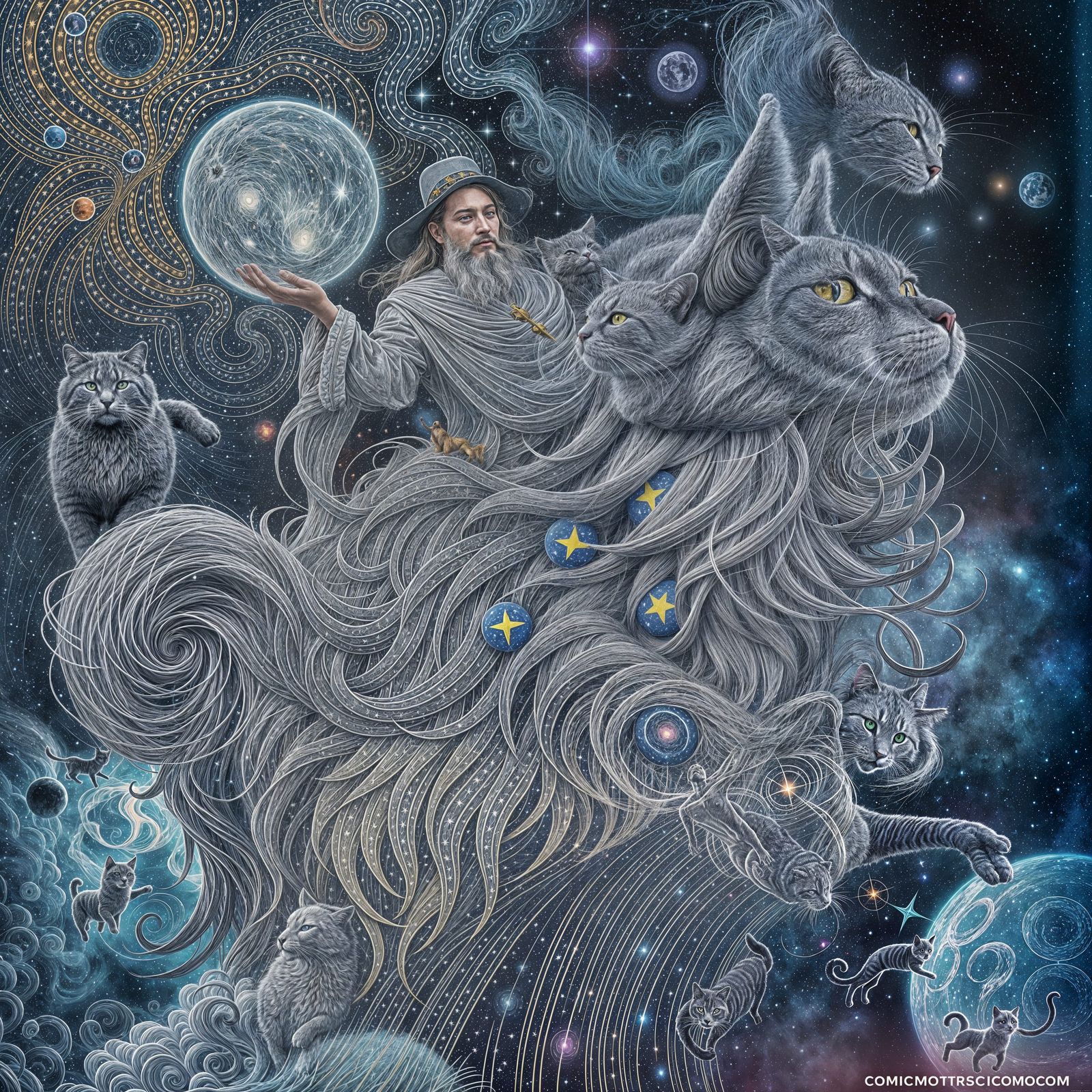 Rasputin's Cosmic Flight with Giant Cat