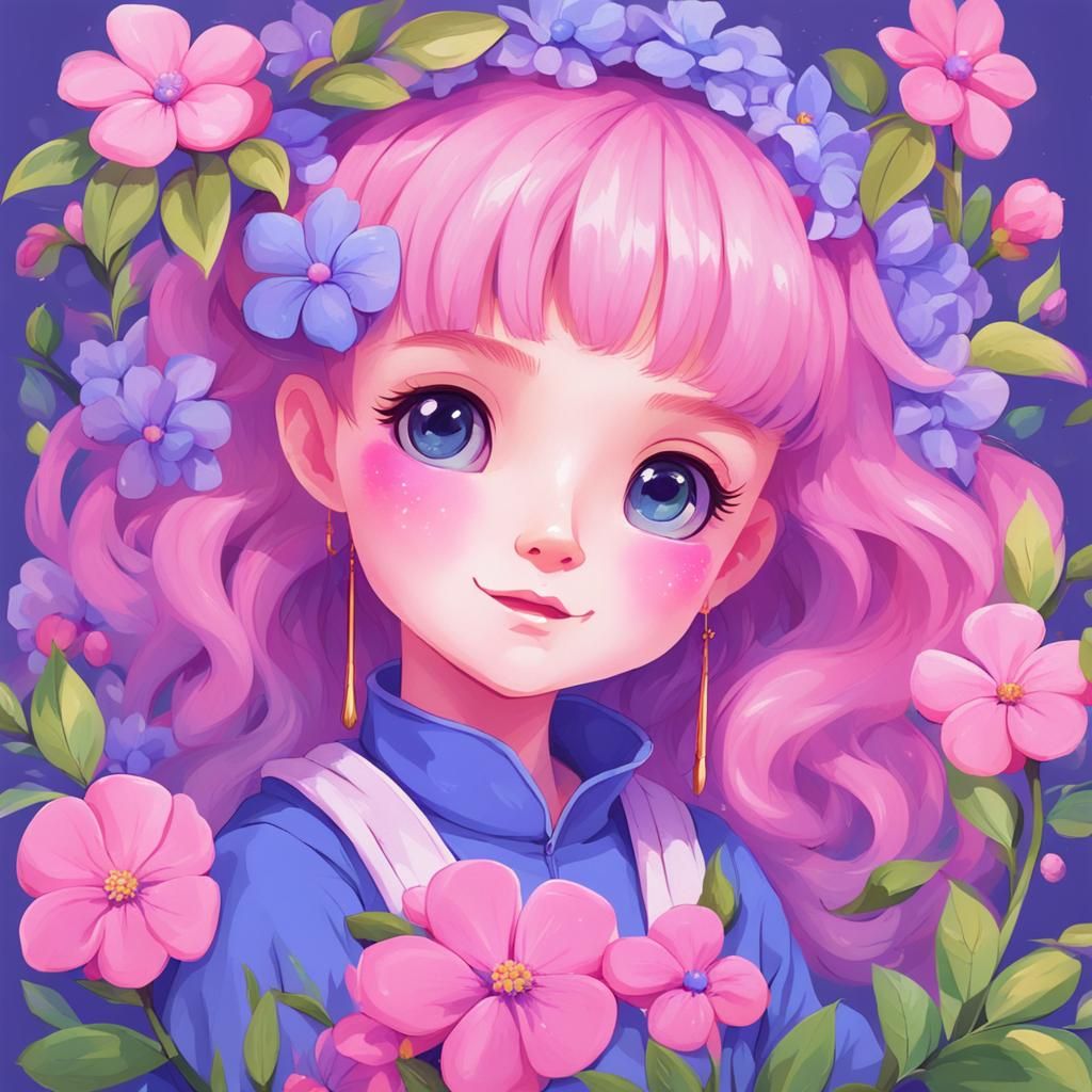 Cutecore Flower Girl in Digital Art
