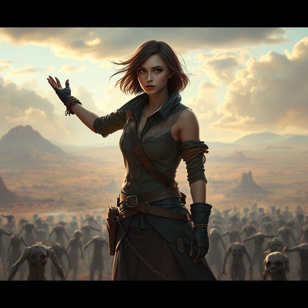 Girl Triumphs Over Zombie Hordes in Post-Apocalyptic Landsca...