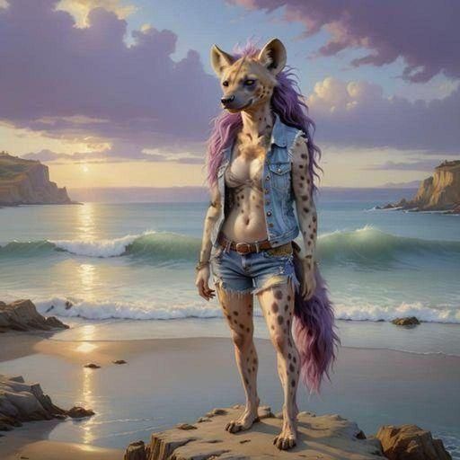 Renaissance Furry Goddess Emerging from the Ocean