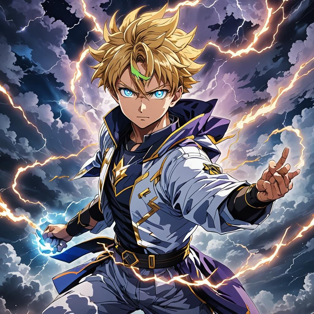 Vibrant Anime Key Visual: Stor Gyuaatt in Dynamic Pose