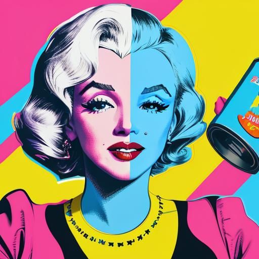 Vibrant Pop Art Portrait of Andy Warhol
