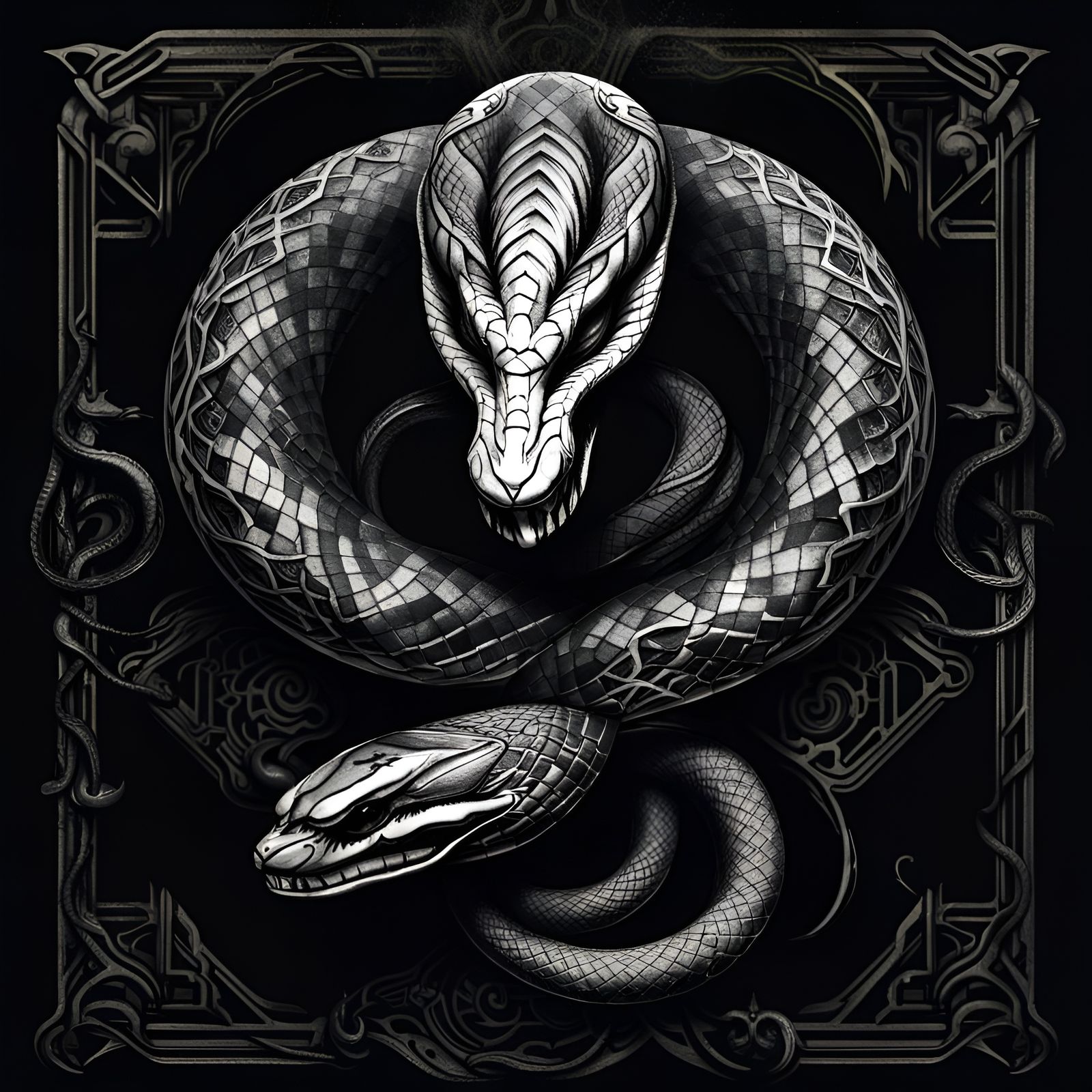 Surreal Dark Fantasy Logo for The Velvet Serpent