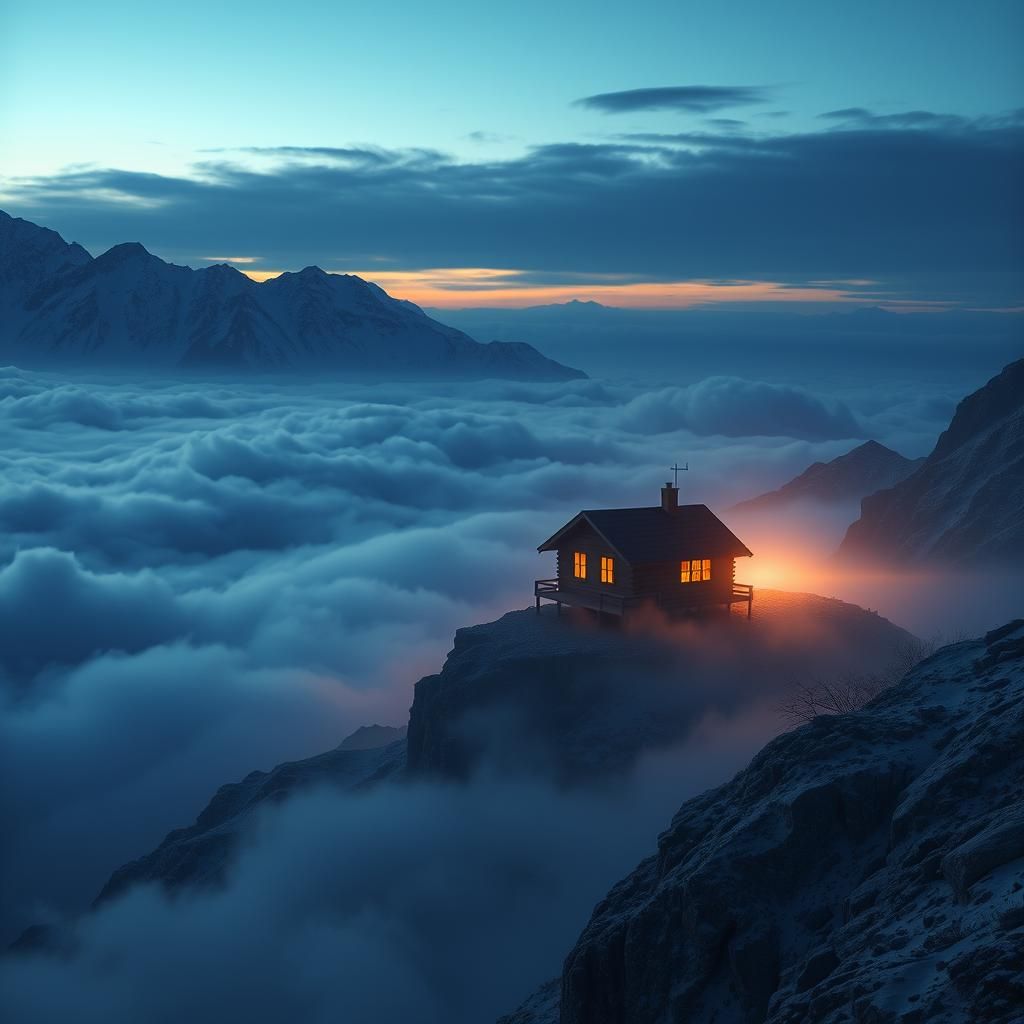 Mountain Sanctuary in Warm Golden Light