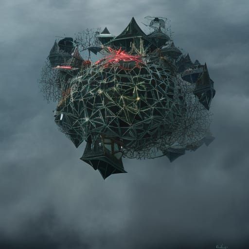 Glowing Royal Crown Over a Creepy Lovecraftian Map