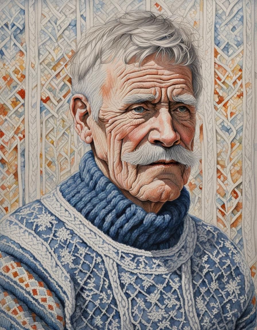 Hyperrealistic Nordic Sweater in Watercolour Style