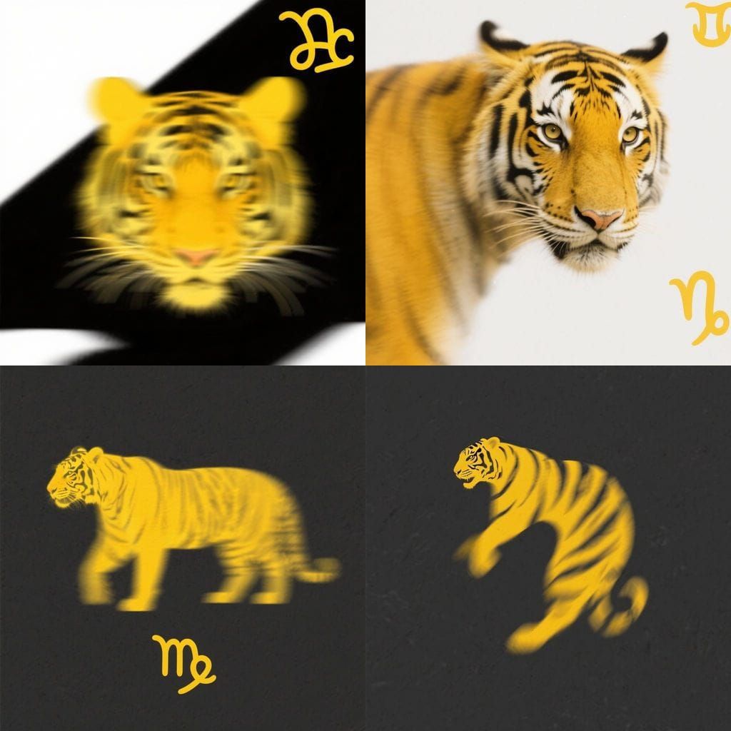 Minimalist Yellow Tiger Abstract Art