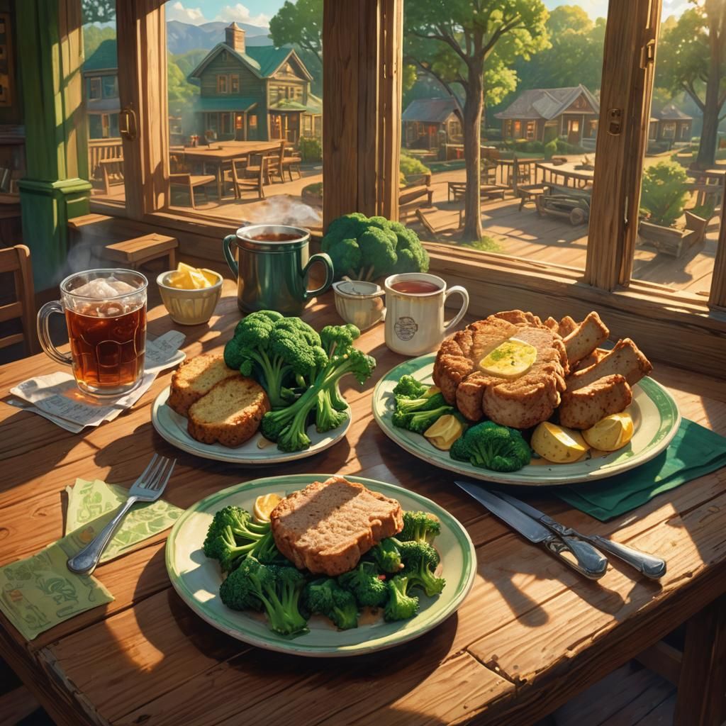 Warmth of a Golden Afternoon in a Whimsical Feast Scene