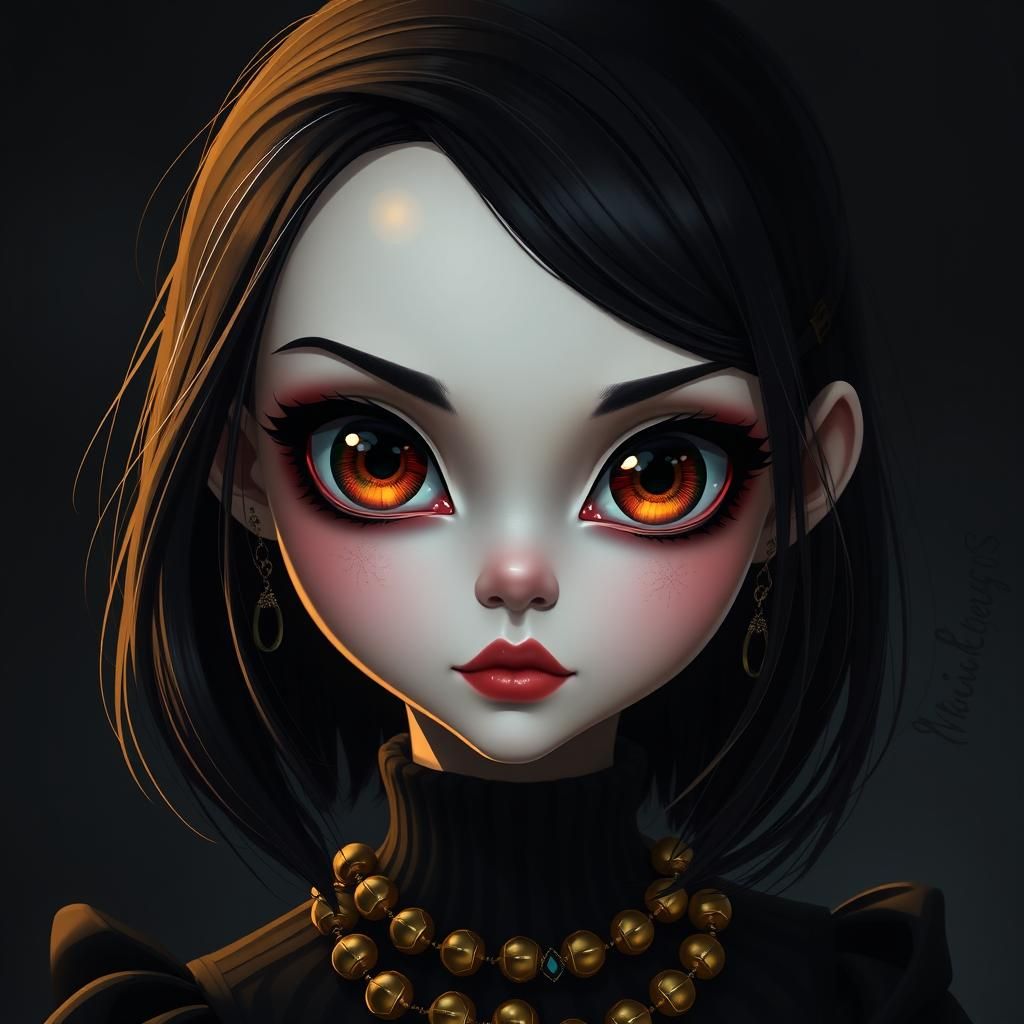 Morticia Addams in Haute Couture Horror