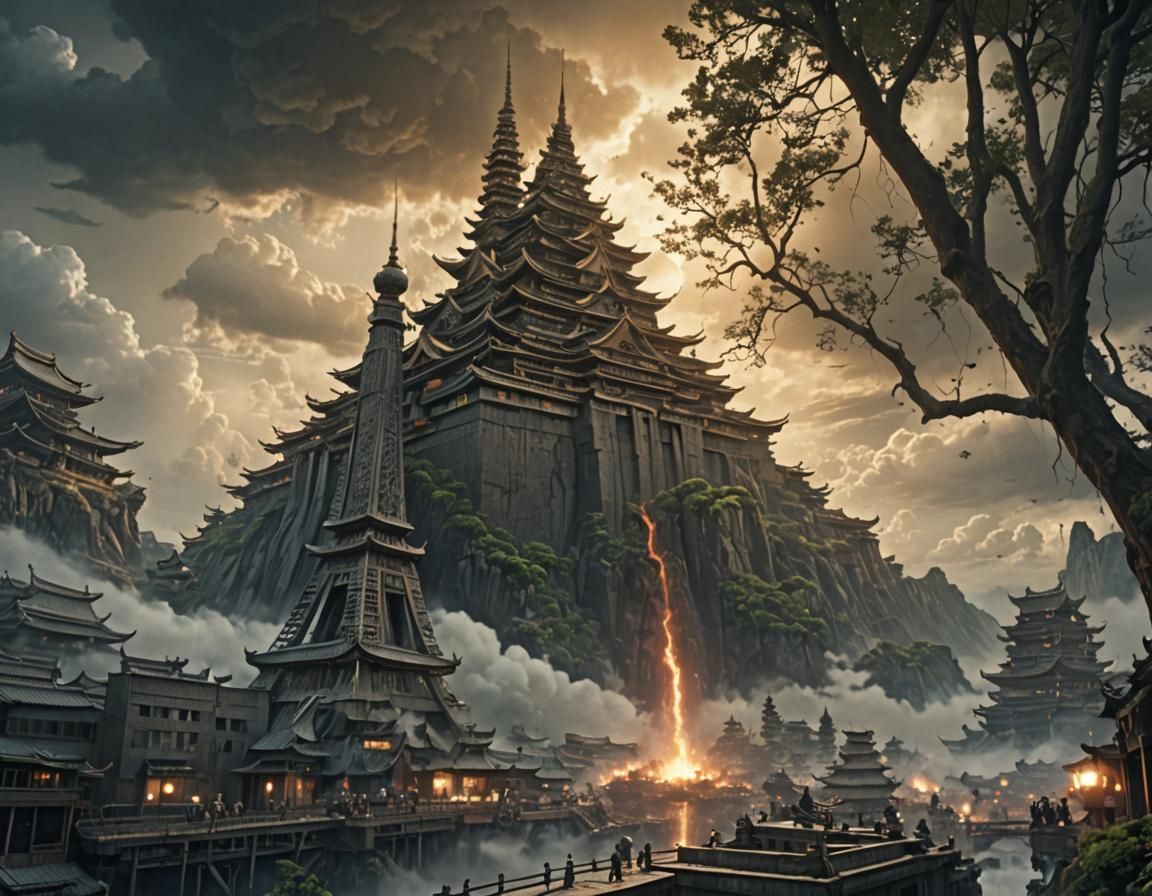 Epic Digital Matte Painting of Satoru Gojo