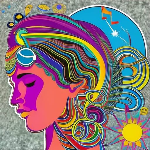 Psychedelic Music Lover Immersed in Sound