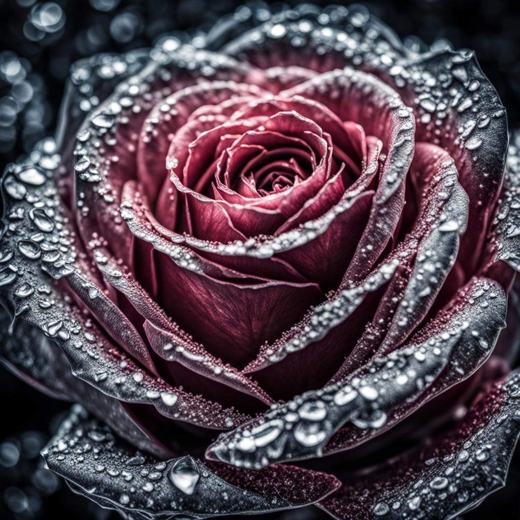 Hyperrealistic Crystalline Rose Blooms in Cinematic Light