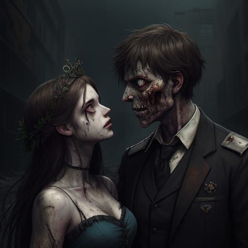 Zombie Couple at Post-Apocalyptic Prom