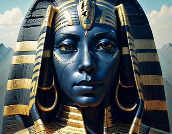Enormous Beautiful Terrifying Sphinx Closeup Portrait