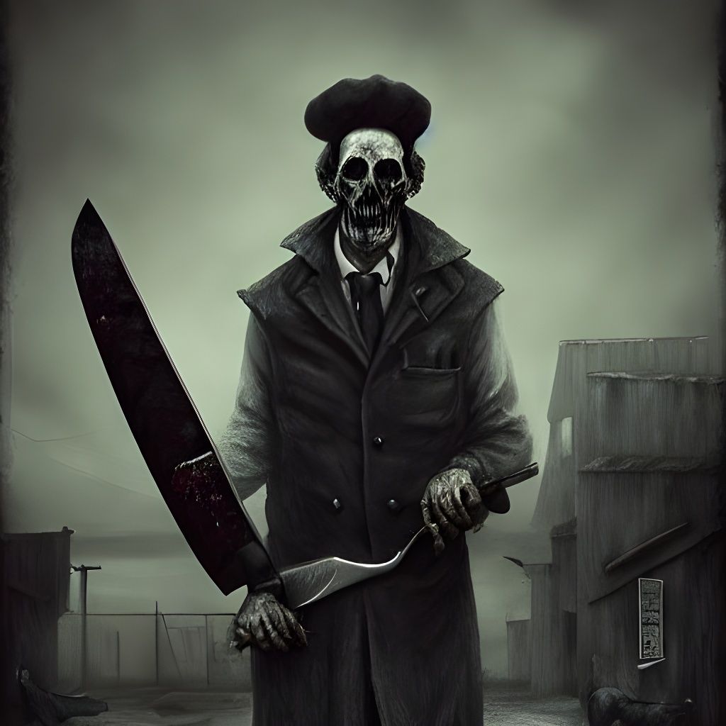 The Grim Reaper in a Film Noir Slaughterhouse Scene