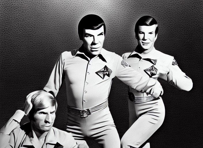 Leonard Nemoy and William Shatner in Retrofuturistic Drag