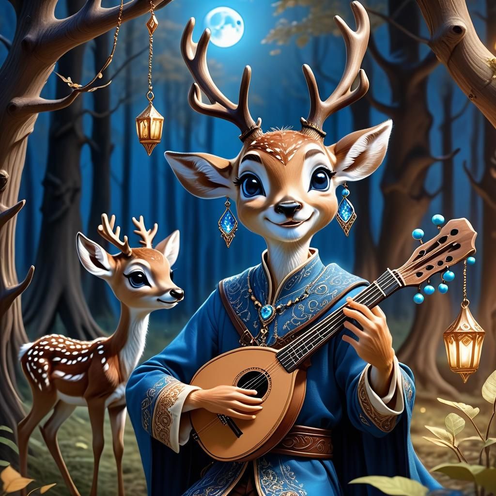 Mademoiselle is playing the lute