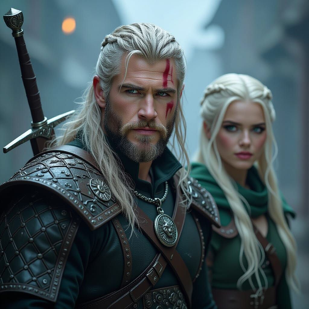 Geralt of Rivia: A Mystical Witcher Scene