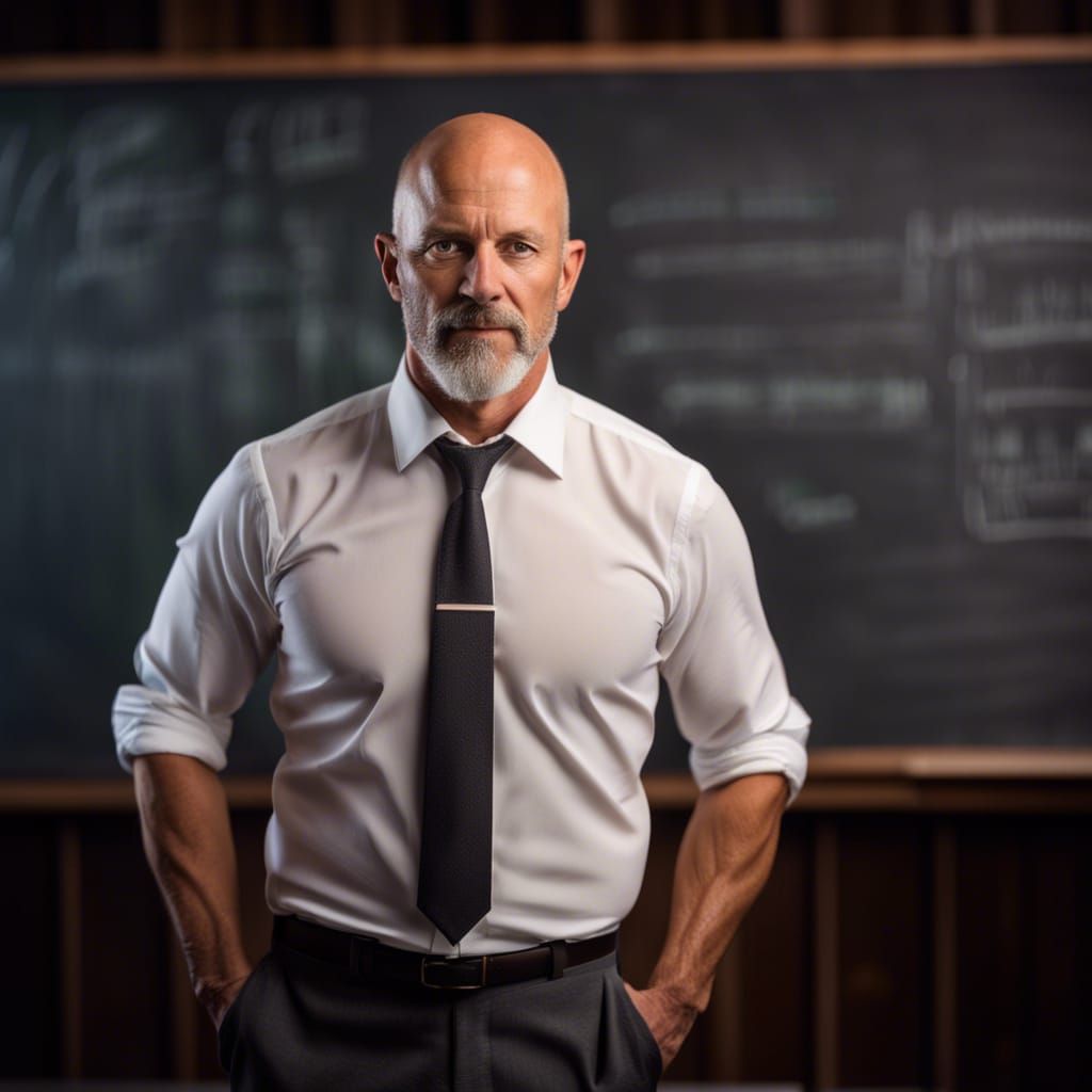 A Charming Professor in Formal Attire Teaches in a Formal Cl...