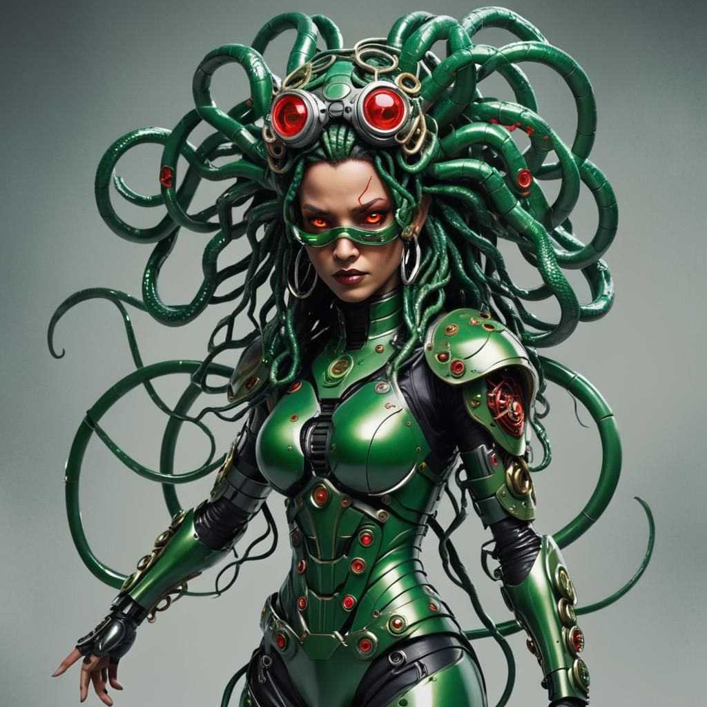 Bio-Punk Goddess Medusa Unleashes Fury
